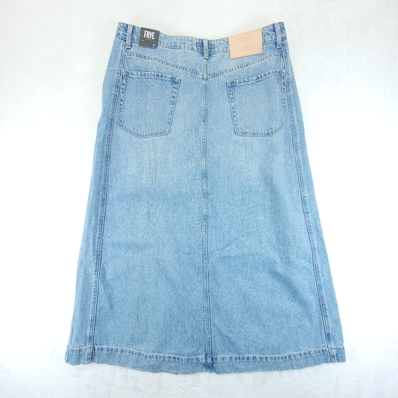 Frye Women's Front-Slit Seamed Denim Skirt Size 31 Farrah Wash NWT - Picture 2 of 8